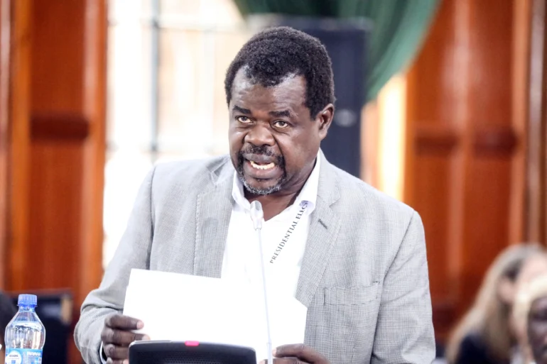 Kenyan senator Okiya Omtatah was arrested by police during a protest