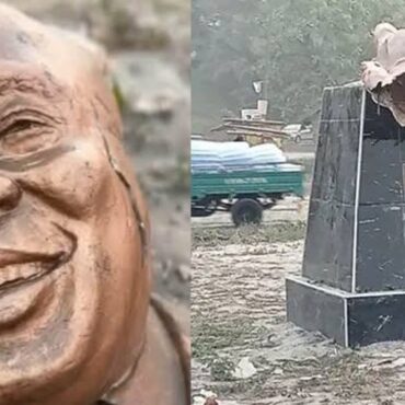 President Akufo-Addo statue vandalised in the Western region of Ghana