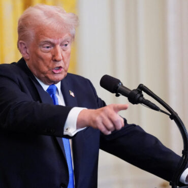 U.S. President Donald Trump holds a joint press conference with Japanese Prime Minister Shigeru Ishiba in the East Room at the White House in Washington, U.S., February 7, 2025. REUTERS/Kent Nishimura