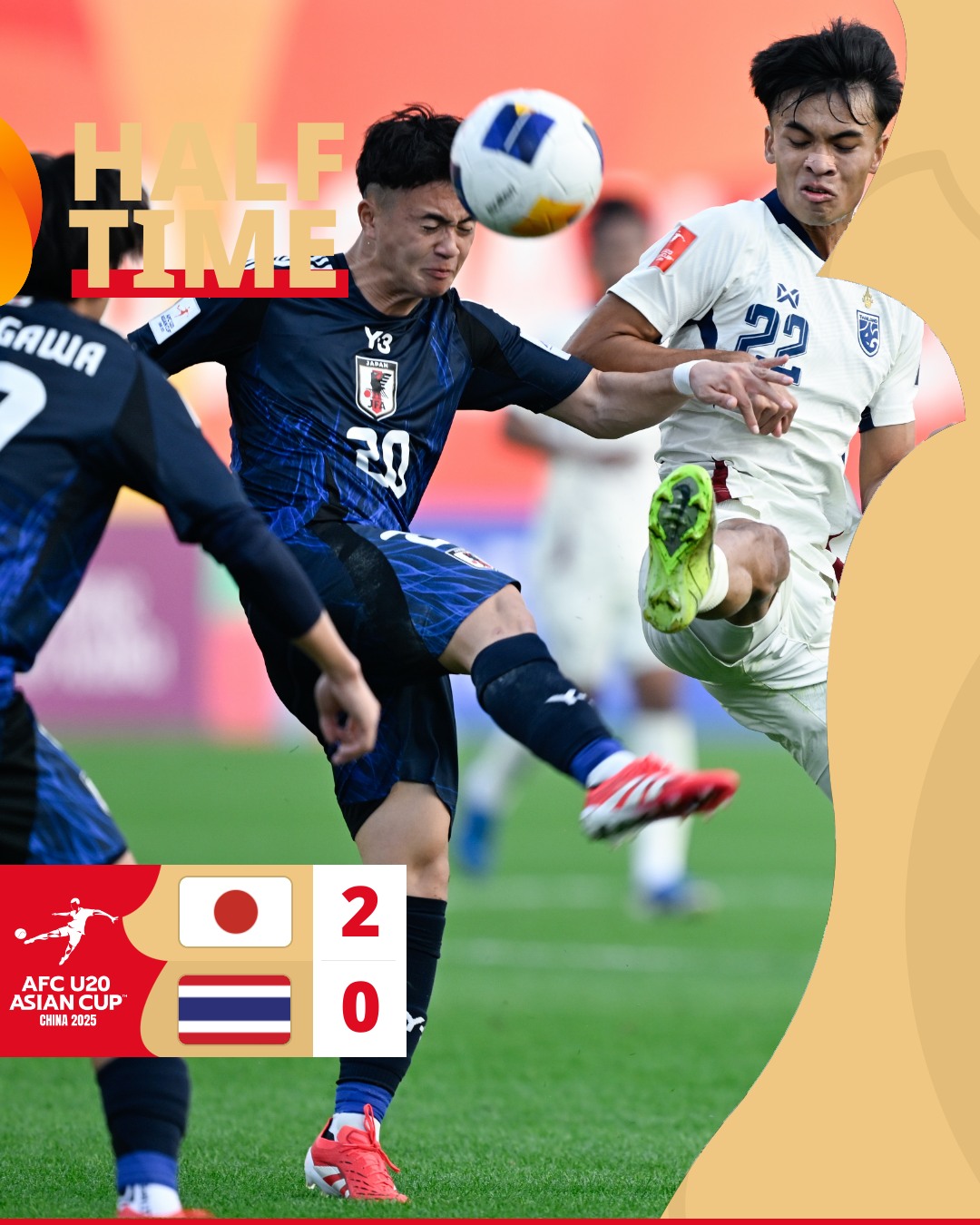 Japan hammered Thialand 3-0