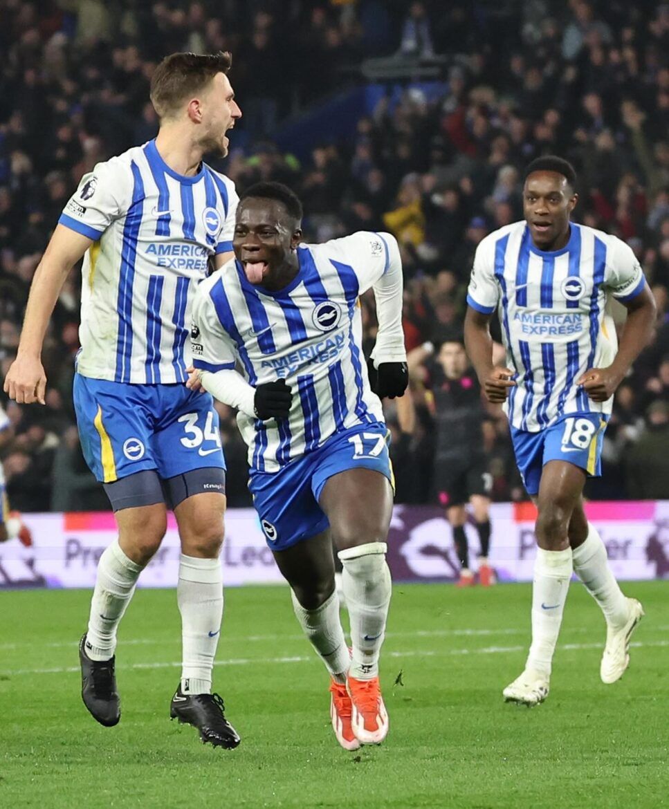 Yankuba Minteh scored a brace for Brighton