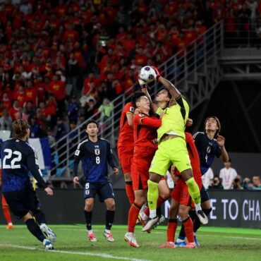 Zion Suzuki in action for Japan