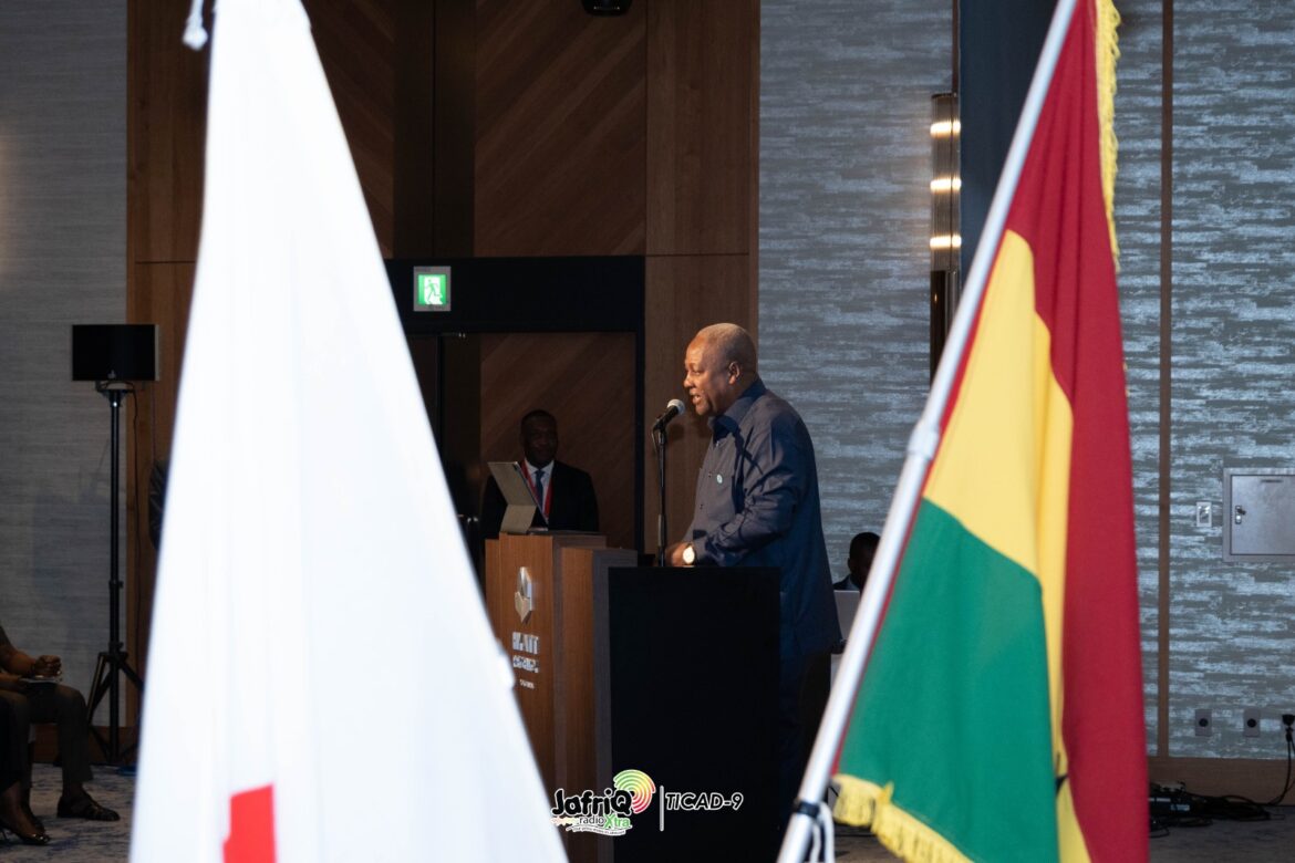 Ghana President John Mahama speaking at the 2025 TICAD 9 in Yokohama on Wednesday, August 20, 2025