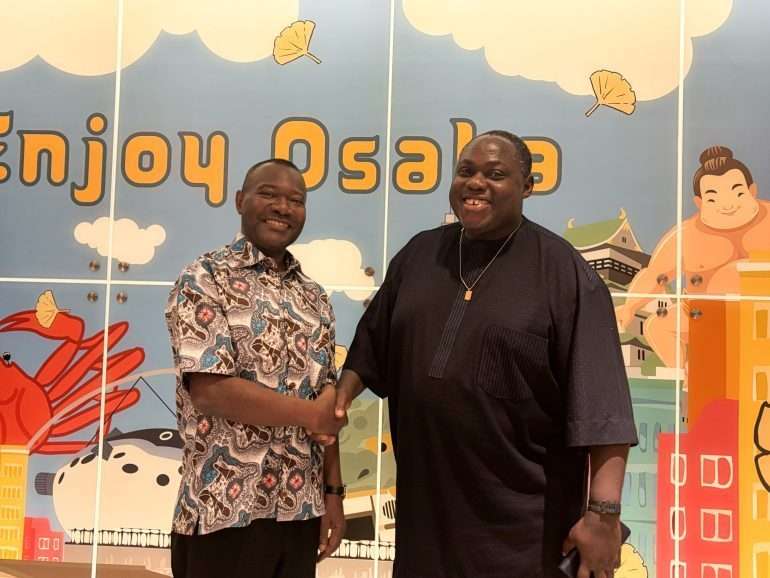 H.E. Ajongbah with Benjamin Yaw Atuobeng, chairman of the Kansai Association
